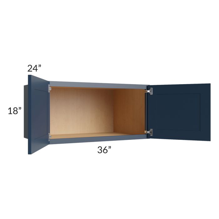Midtown Blue Shaker 36x18x24 Wall Cabinet