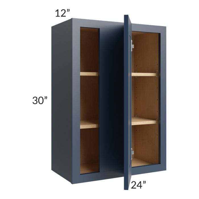 Midtown Blue Shaker 24x30 Blind Corner Wall Cabinet