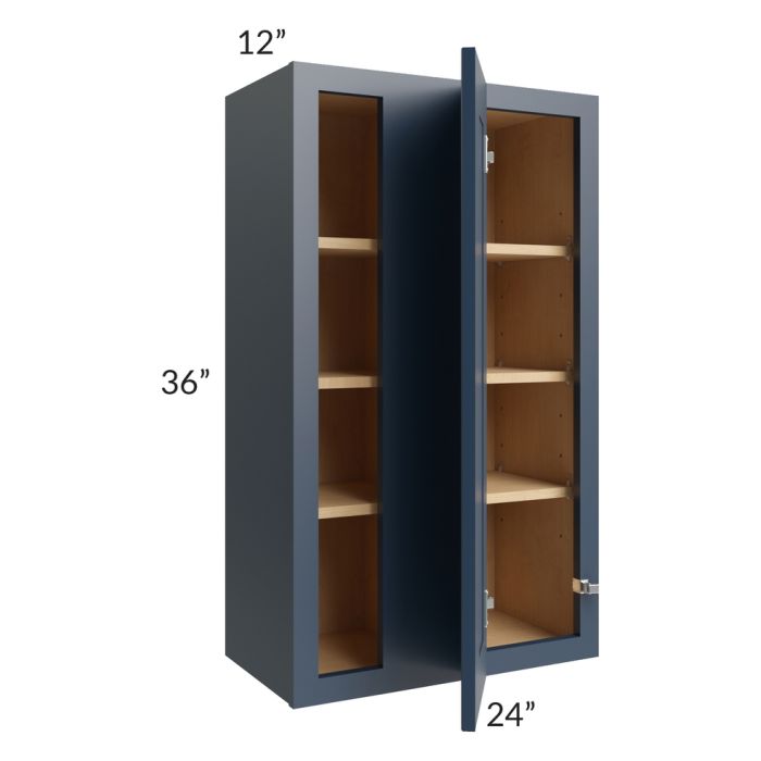 Midtown Blue Shaker 24x36 Blind Corner Wall Cabinet