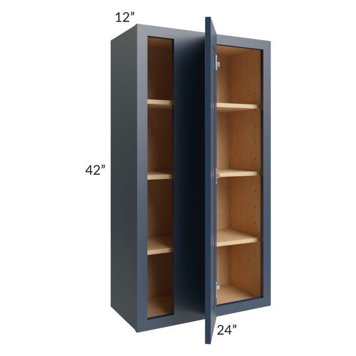 Midtown Blue Shaker 24x42 Blind Corner Wall Cabinet