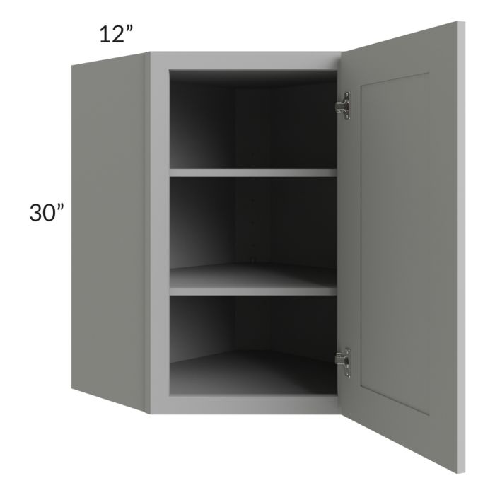 Dove Grey Shaker 24x30 Wall Diagonal Corner Cabinet