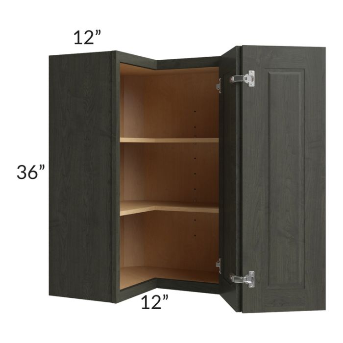 Charlotte Dark Grey 24x36 Easy Reach Corner Wall Cabinet