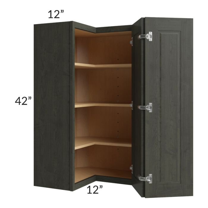 Charlotte Dark Grey 24x42 Easy Reach Corner Wall Cabinet