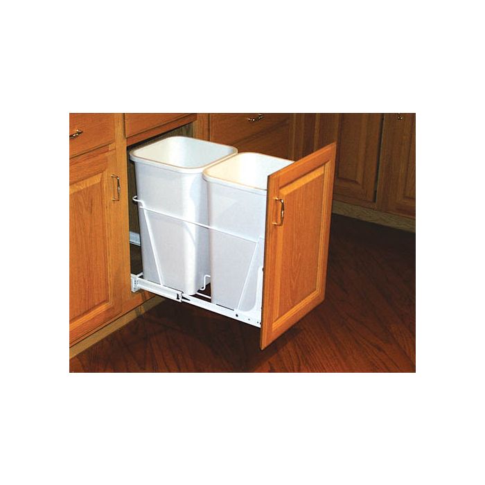 Double Pullout Waste Container - Fits a 18" Wide Base Cabinet (Rev-A-Shelf)