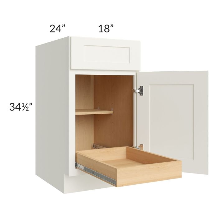 Linen Shaker 18" Base Cabinet with 1 Rollout Tray