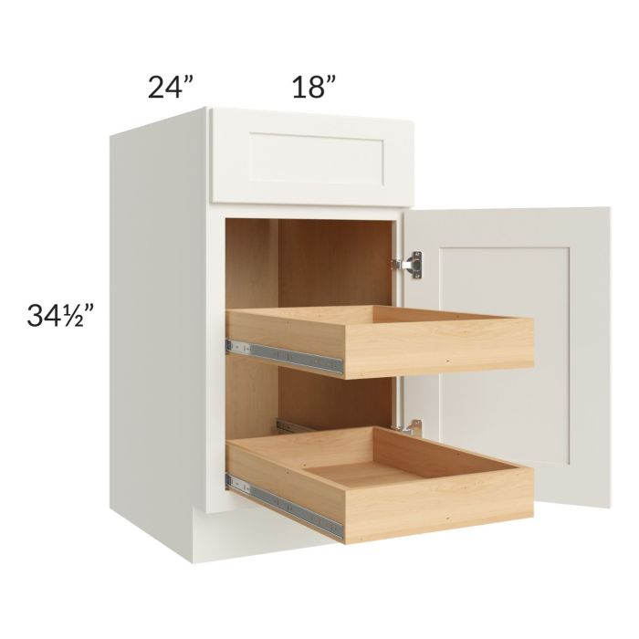 Linen Shaker 18" Base Cabinet with 2 Rollout Trays