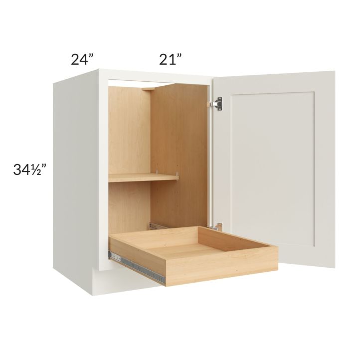 Linen Shaker 21" Full Height Door Base Cabinet with 1 Rollout Tray