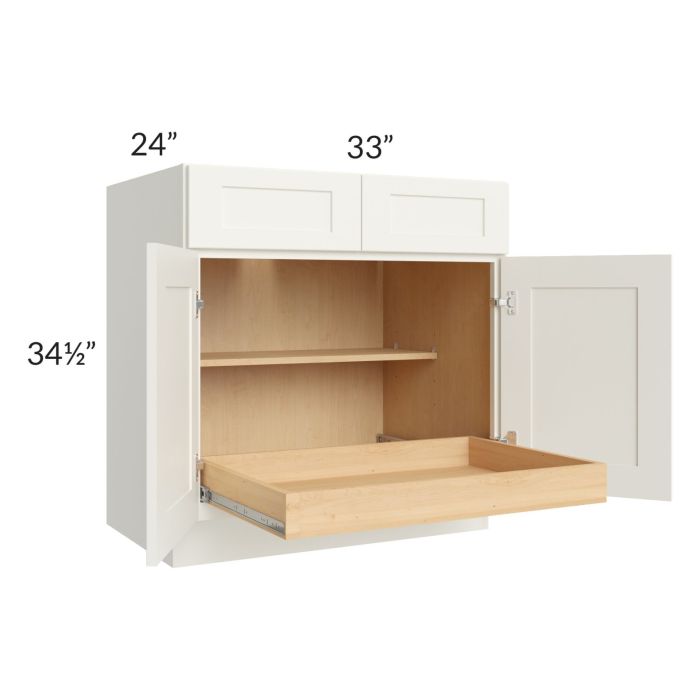 Linen Shaker 33" Base Cabinet with 1 Rollout Tray