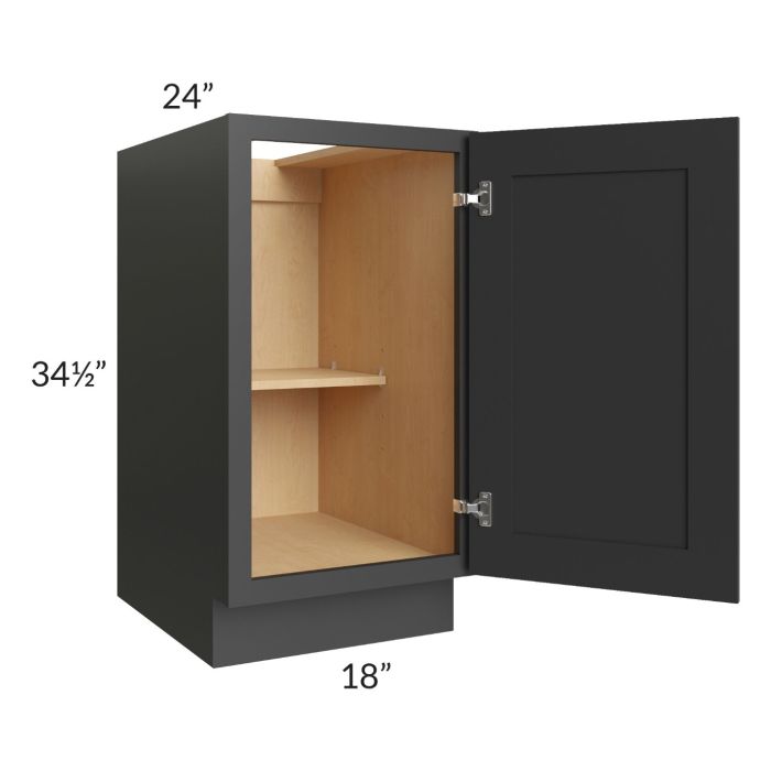 Madison Black Shaker 18" Full Height Door Base Cabinet
