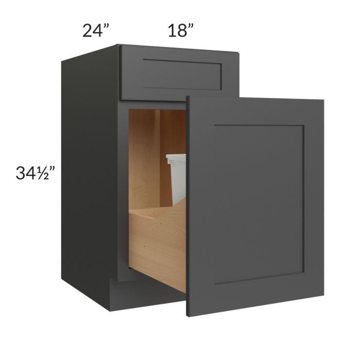 Madison Black Shaker 18" Base Cabinet with Double Trashcan Pullout