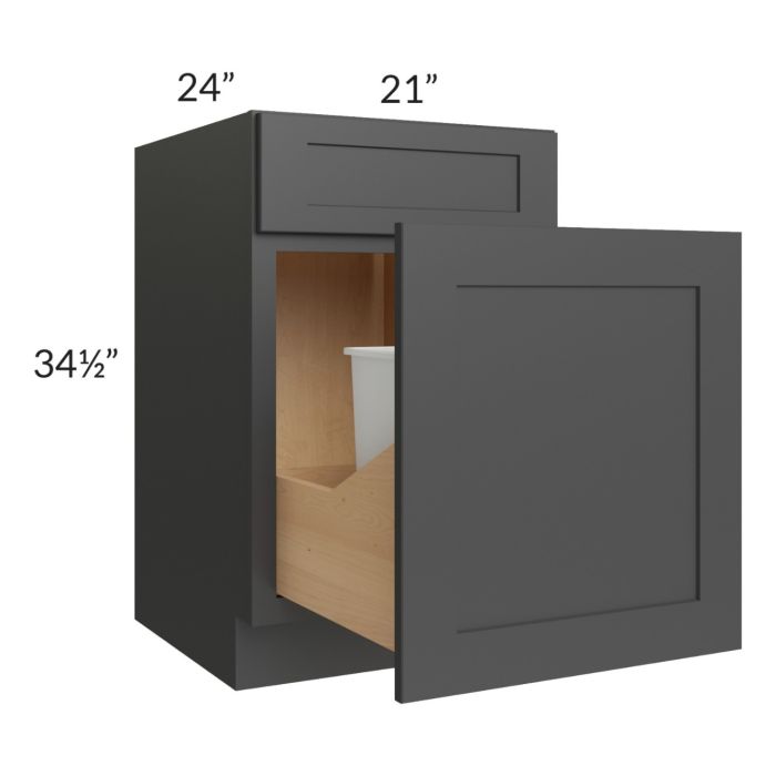 Madison Black Shaker 21" Base Cabinet with Double Trashcan Pullout