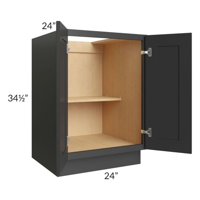 Madison Black Shaker 24" Full Height Door Base Cabinet