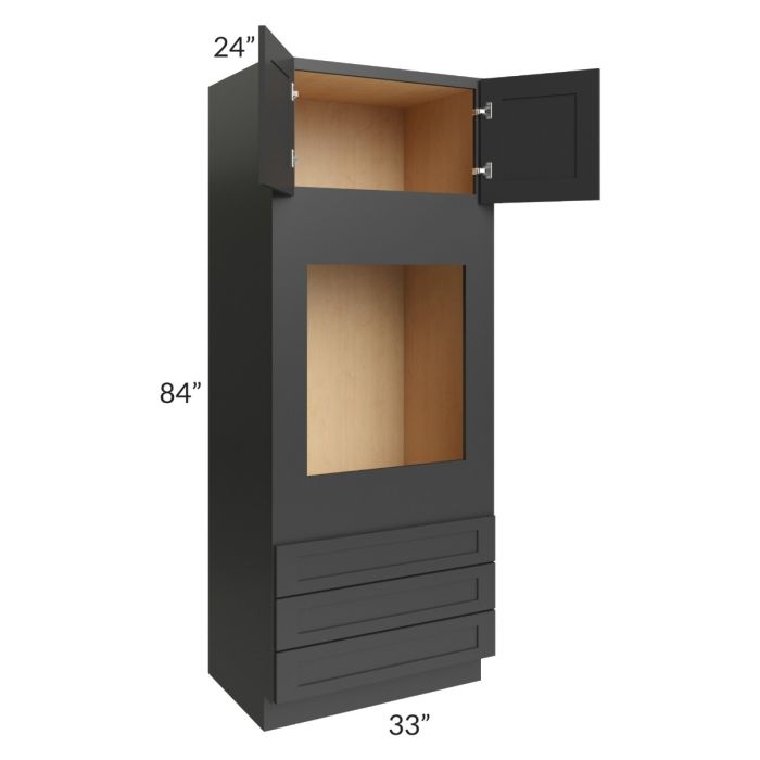 Madison Black Shaker 33x84x24 Oven Cabinet