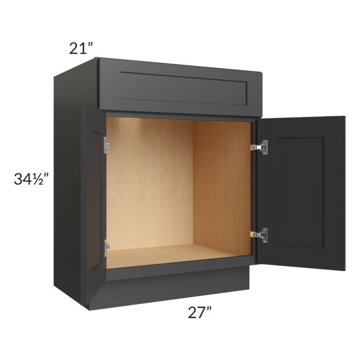 Madison Black Shaker 27" Sink Vanity Base Cabinet