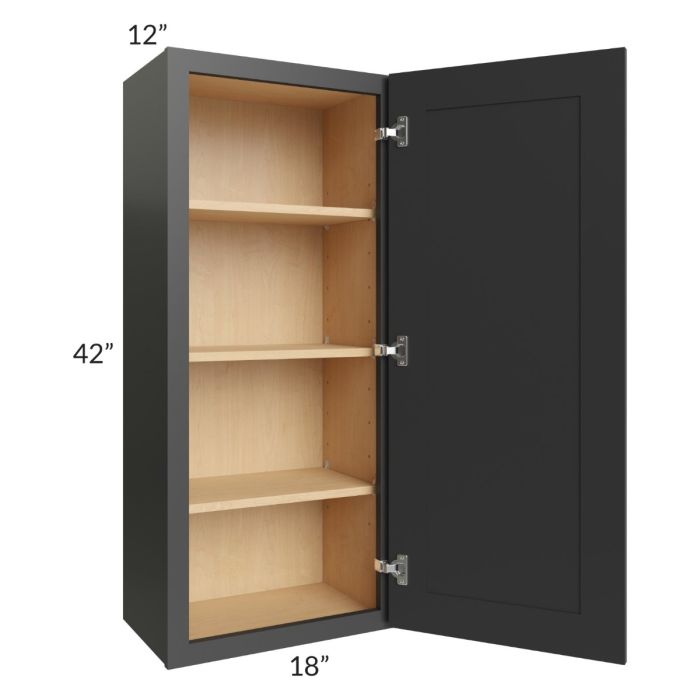 Madison Black Shaker 18x42 Wall Cabinet