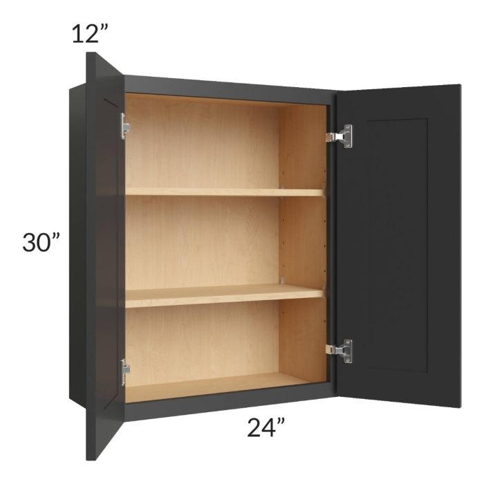Madison Black Shaker 24x30 Wall Cabinet