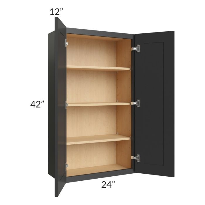 Madison Black Shaker 24x42 Wall Cabinet