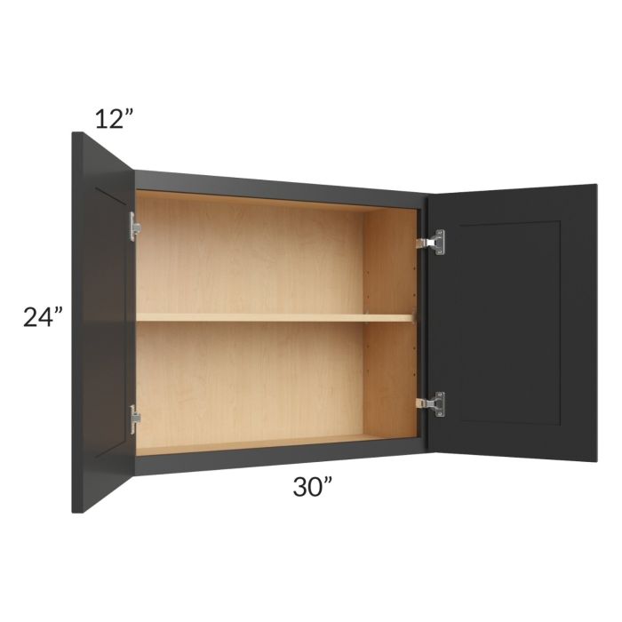 Madison Black Shaker 30x24 Wall Cabinet