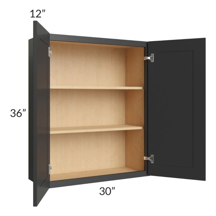 Madison Black Shaker 30x36 Wall Cabinet