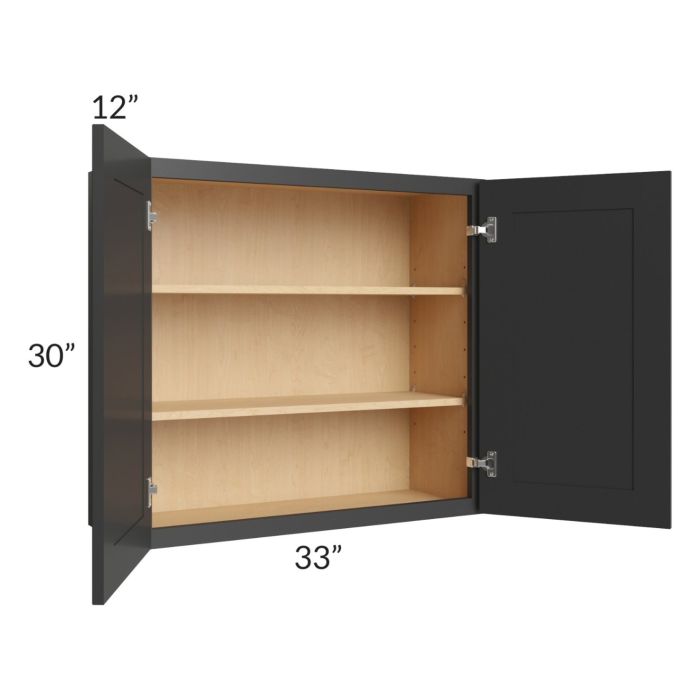 Madison Black Shaker 33x30 Wall Cabinet