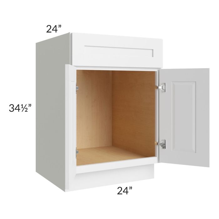 Brighton White Shaker 24" Sink Base Cabinet