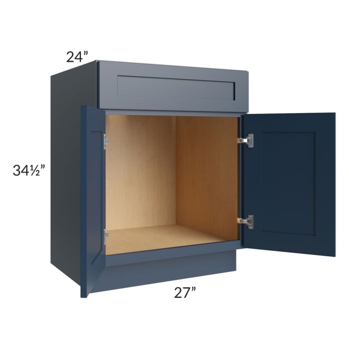 Midtown Blue Shaker 27" Sink Base Cabinet