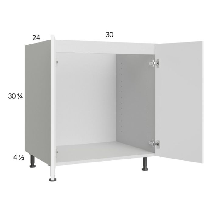 Euro Gloss White 30" Full Height Door Sink Base Cabinet