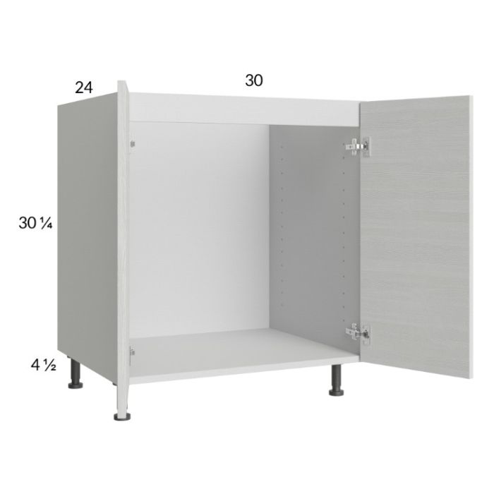 Euro White Grain 30" Full Height Door Sink Base Cabinet