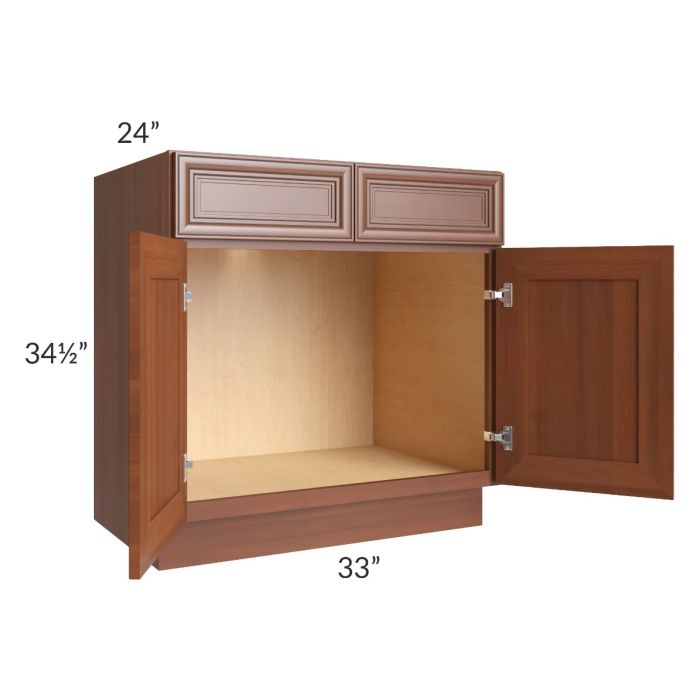 Phoenix Caramel Glaze 33" Sink Base Cabinet