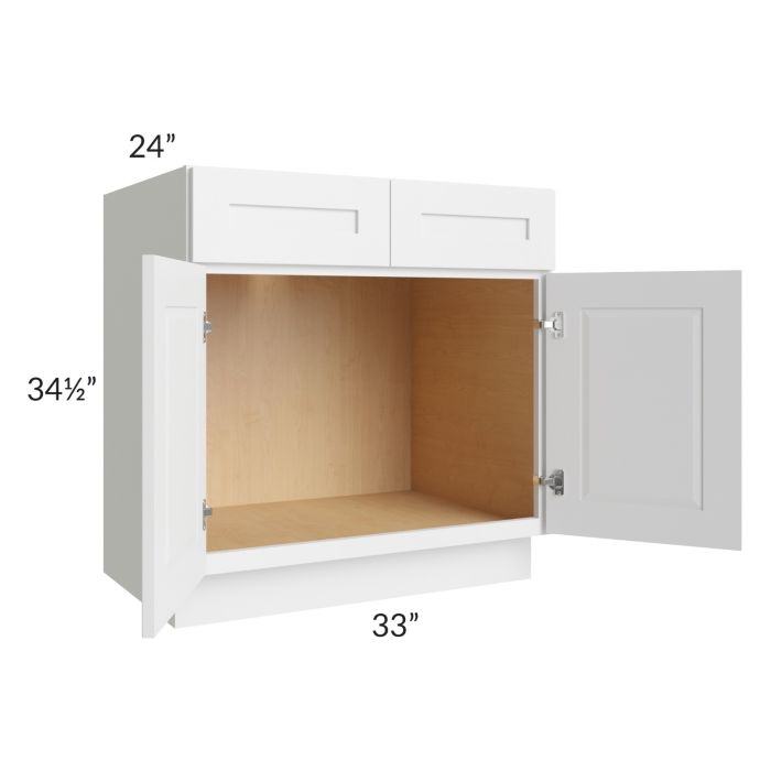 Southport White Shaker 33" Sink Base Cabinet