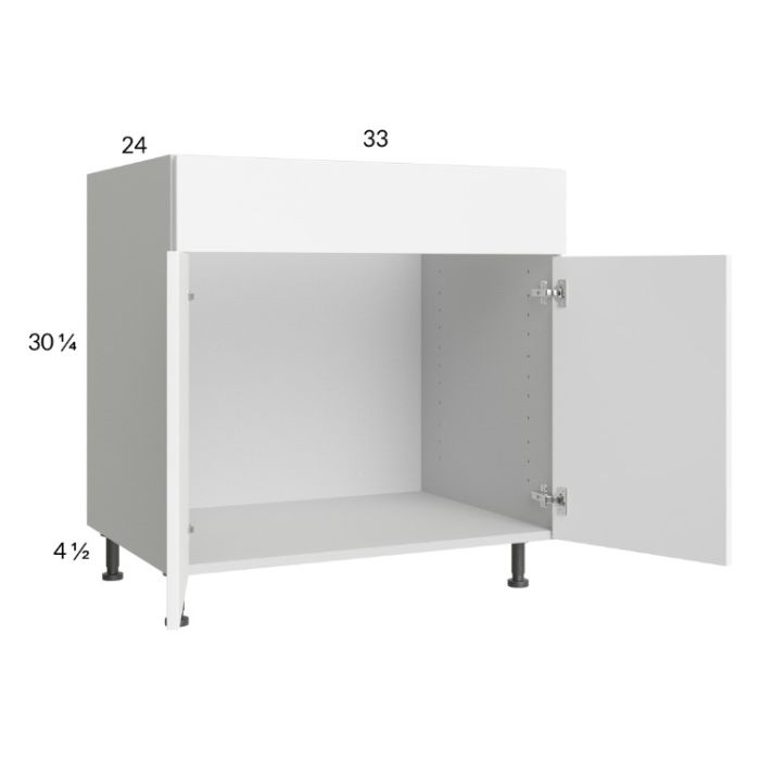 Euro Gloss White 33" Sink Base Cabinet