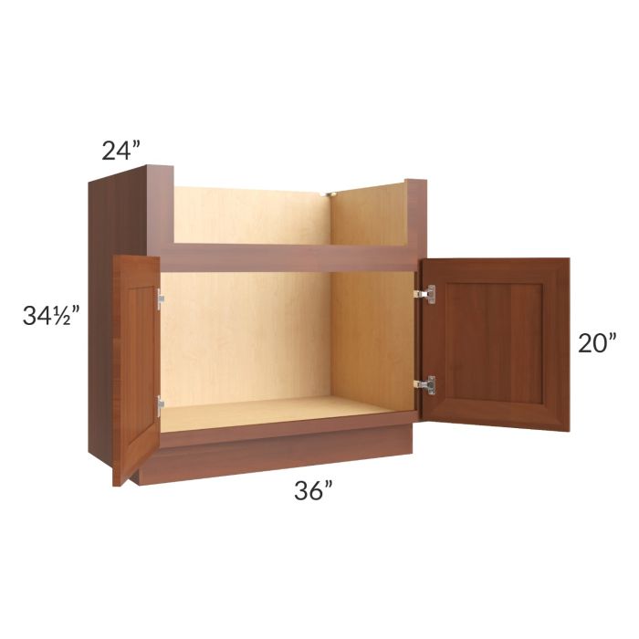 Phoenix Caramel Glaze 36" Farm Sink Base Cabinet