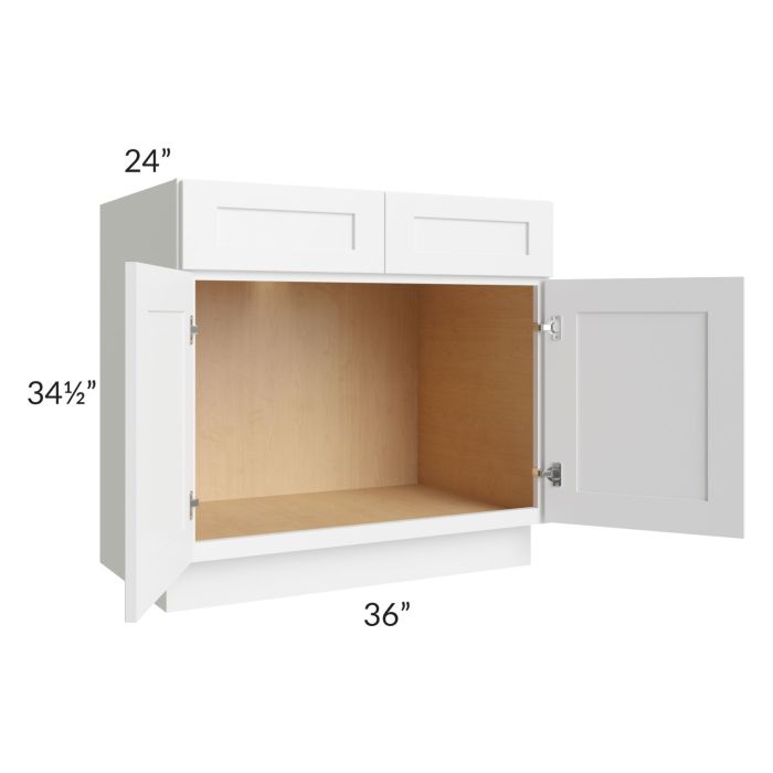 Alpine White Shaker 36" Sink Base Cabinet