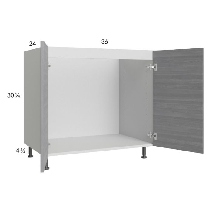 Euro Grey 36" Full Height Door Sink Base Cabinet