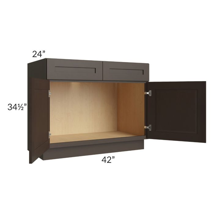 Southport Espresso Shaker 42" Sink Base Cabinet