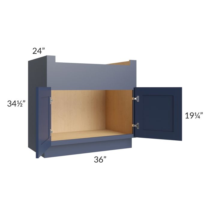 Bayville Blue 36" Farm Sink Base Cabinet