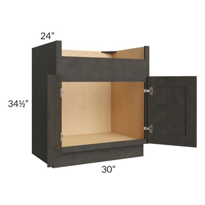 Charcoal Grey Shaker 30" Farm Sink Base Cabinet
