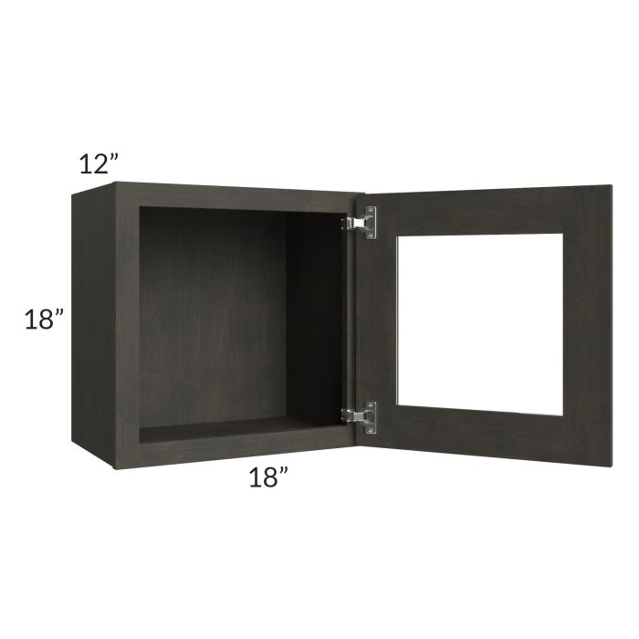 Charcoal Grey Shaker 18x18 Decorative Wall Cabinet
