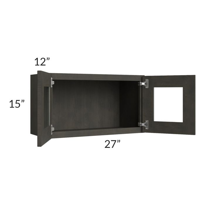 Charcoal Grey Shaker 27x15 Decorative Wall Cabinet