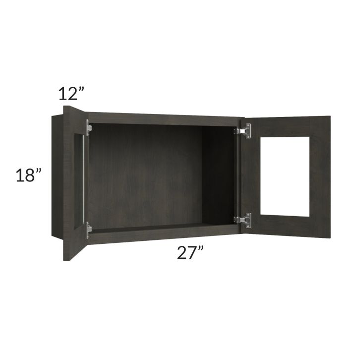 Charcoal Grey Shaker 27x18 Decorative Wall Cabinet