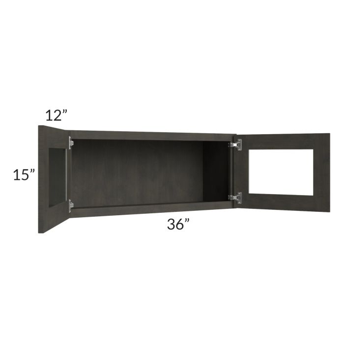 Charcoal Grey Shaker 36x15 Decorative Wall Cabinet