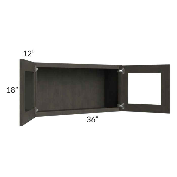 Charcoal Grey Shaker 36x18 Decorative Wall Cabinet