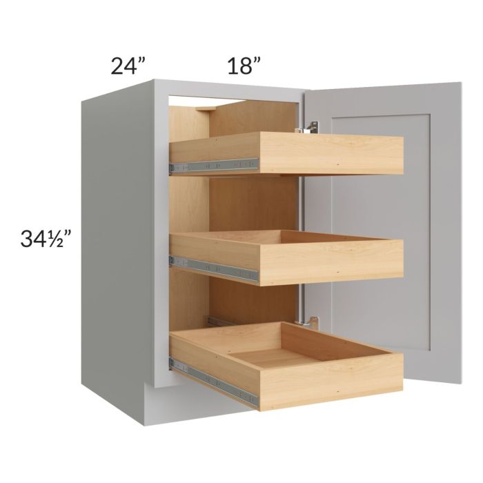 Stone Shaker 18" Full Height Door Base Cabinet with 3 Rollout Trays