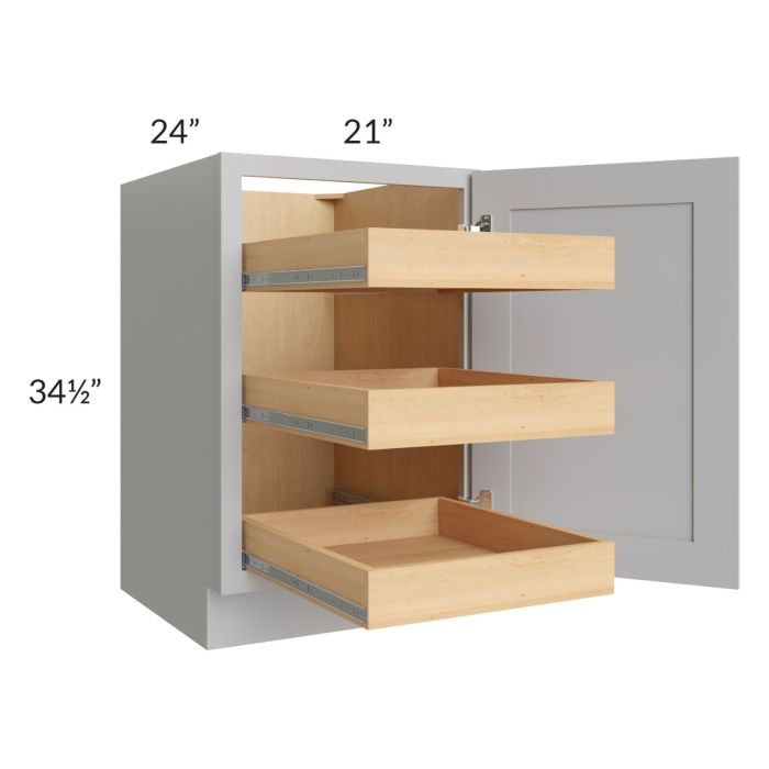 Stone Shaker 21" Full Height Door Base Cabinet with 3 Rollout Trays