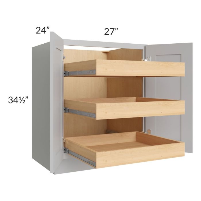 Stone Shaker 27" Full Height Base Cabinet with 3 Rollout Trays