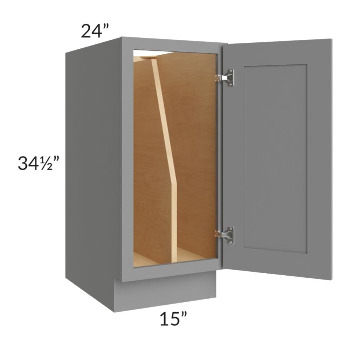 Graphite Grey Shaker 15" Full Height Door Tray Divider Base Cabinet