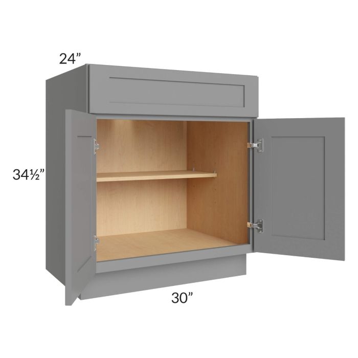 Graphite Grey Shaker 30" Base Cabinet (1 drawer)