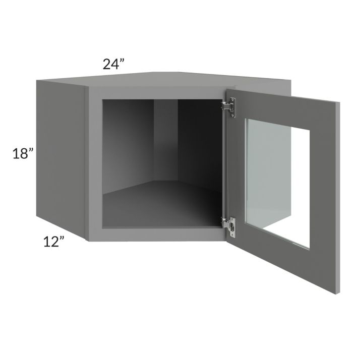 Graphite Grey Shaker 24x18 Decorative Wall Diagonal Corner Cabinet