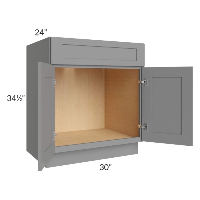 Graphite Grey Shaker 30" Sink Base Cabinet (1 drawer front)