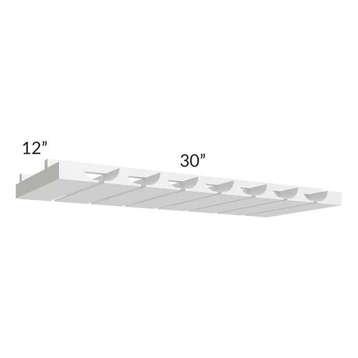 Southport White Shaker 30" Glass Rack